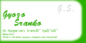 gyozo sranko business card